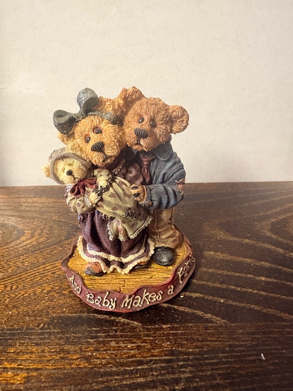 Boyd’s Bears Style 227731 Bear Family Figurine with Baby - Tan and Brown